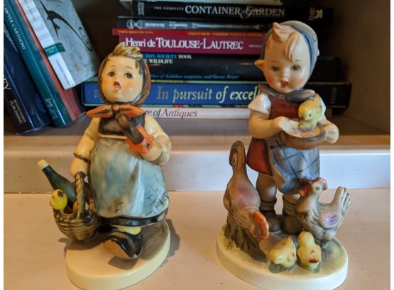 Two Goebel Figurines In Mint Condition!  Both Farm Girls Keeping Very Busy