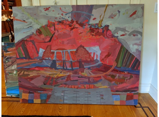 Abstract Acrylic On Canvas Extra Large Titled Arena By Eric Wendel