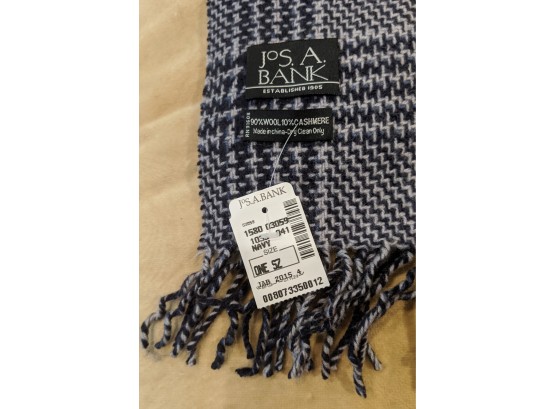 New Long Navy Wool And Cashmere Scarf  From Jos. A. Bank
