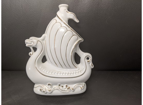 Contemporary Chinese Dragon Boat Porcelain Decanter