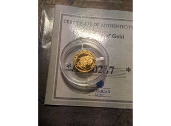 Worlds Smallest Gold Coin Statue Of Liberty 1 Dinar Coin