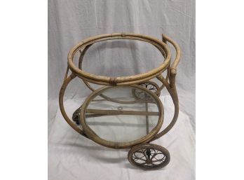 Amazing Mid Century Rattan Beverage Cart