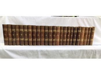 Antiquarian Leather Bound Waverly Novels  24 Volumes Sir WalterScott  Marbled Endpapers