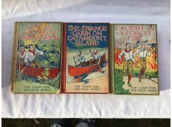 Set Of 6 Antique Children’s Books Camp Fire And Trail Series  1913 SEE NOTE