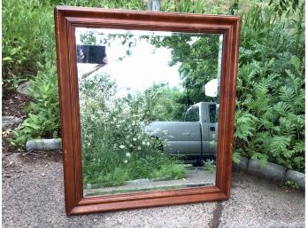 Large Beveled Glass Mirror Wood Frame  Project Piece