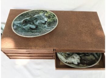Set Of 6 Collector Plates Wolves  Bradford Exchange Tender Moments
