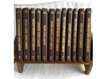 Set Of 12 Louis L’Amour Westerns Book Set Faux Leather Binding