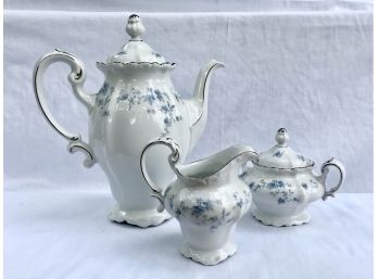 Vintage Johann Haviland Blue Garland Porcelain Coffee Set Bavaria