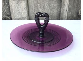 Amethyst Glass Server With Handle