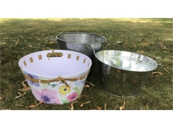 Set Of 3 Large Buckets Very Clean