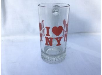 Vintage I Love NY Glass Mug I Heart Ny