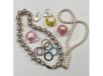 Lucite Rings & Other Jewelry Lot
