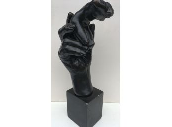 14' Vintage Glazed Torso In Hand Statue