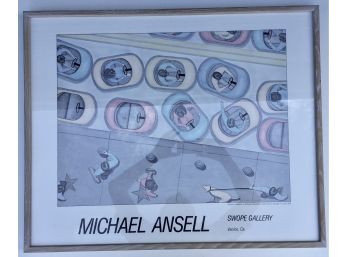 Framed Gallery Poster ' Bumper To Bumper On Hollywood Blvd' By Michael Ansell - 25' X 29'