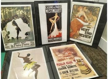 5 Small French Poster Print Reproductions