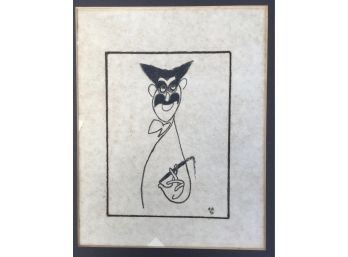 Framed Pencil Drawing Caricature - Groucho Marx