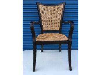 Wood And Woven Rattan Arm Chair