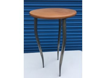Maple & Brushed Chrome Small Accent  Table 15' X 29'