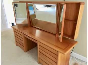 Rare South African Rosewood Dressing Vanity Table W/ Mirrors