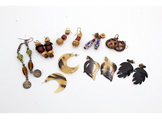 Eight Pairs Of Fashion Earrings - Pierced
