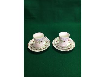 B55 Russian Imperial Porcelain Tea Cup And Saucer Set With Underplate