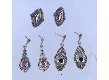 B15 3 Pairs Of Sterling Silver Earrings