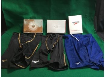 B120 Lot Of 3 Speedo Jammer Swimsuits Lzr Racer Pro Elite Aquablade, Used Only A Few Times Each