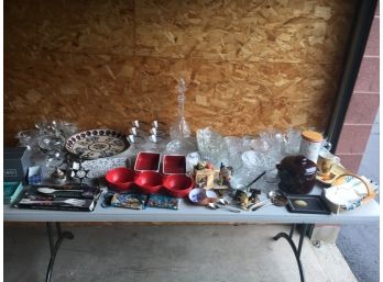 B103 Large Table Lot Of Glassware And Collectables