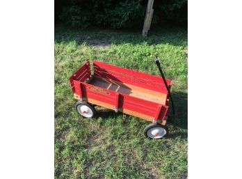 B151 Radio Flyer Town And Country Wood Wagon With Removable Sides