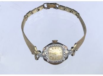 B9 Antique Bulova 10k Rolled Gold Watch, Works