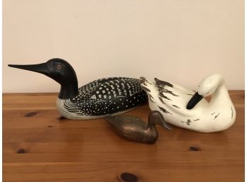 Lot Of Three Aquatic Bird Sculptures