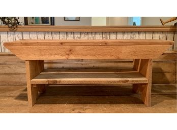 Wooden Bench With Shelf Underneath