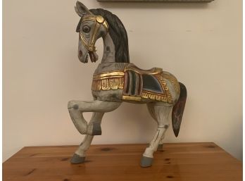 Hand Painted Wooden Carousel Like Horse