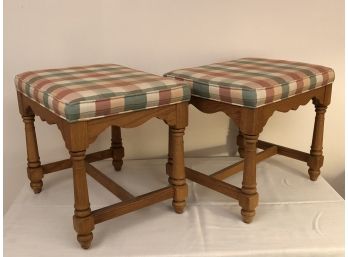 Pair Of Ethan Allen Ottomans