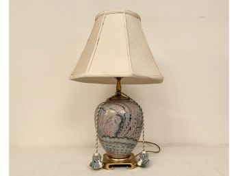 Shell Patterned Lamp With Ties And A Butterfly Top