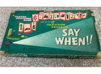 Very Rare Vintage Say When Game ~  1961 ~