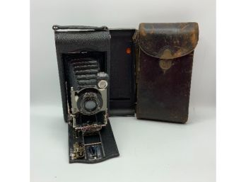 Antique Kodak Camera ~ 3A Autographic Folding Pocket Kodak In Case ~