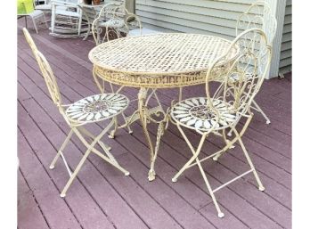 Beautiful Ornate Patio Table And 4 Chairs