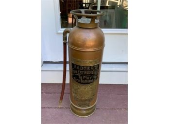 Antique Badger’s Fire Extinguisher ~ Copper & Brass ~ Great Condition