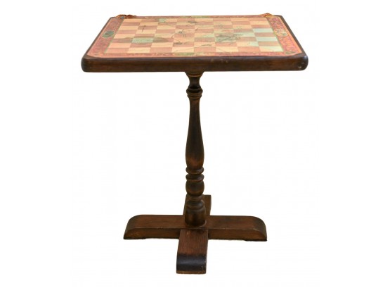 Wood Tilt Top Table With Map Design