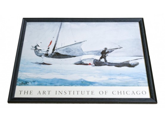 The Art Institute Of Chicago Winslow Homer (American, 1836-1910) 'Stowing Sail' Framed Print