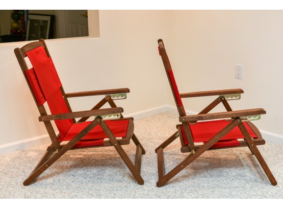 Pair Of Pier 1 Imports Adjustable Lounge Chairs