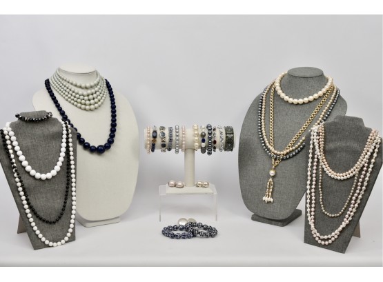 Collection Of Costume Pearl Jewelry And More