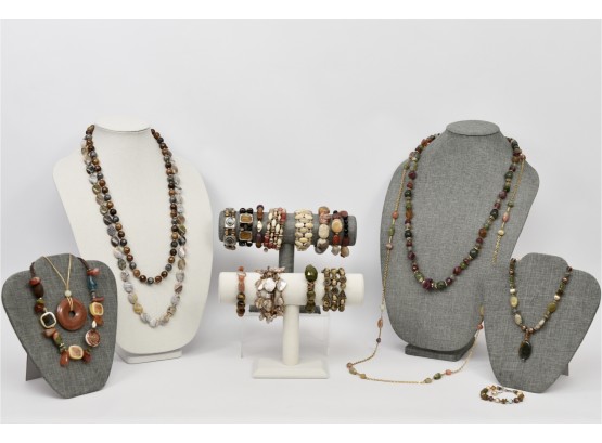 Collection Of Semi-Precious Stones And Beaded Jewelry