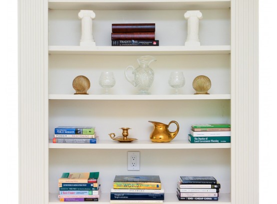 Collection Of Books, Brass Shell Form Bookends And More