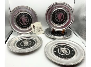 5 Old Mill Metal Plates ~ 2 Kennedy & 3 Nixon  ~