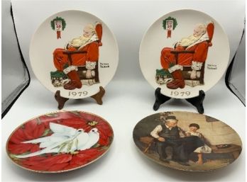 3 Norman Rockwell Plates & More ~ 2 Norman Rockwell Limited Edition Christmas Plates ~
