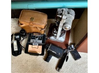 Cameras & Equipment Lot ~ Polaroid 450 Land Camera, Soligor Lens, Keystone Projector & More ~