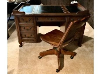 Sligh Furniture Leather Top Desk And Office Chair