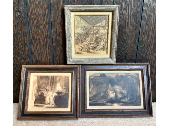 3 Prints Catalda Fine Arts Inc ~ 2 Rembrandt & Ostade  ~